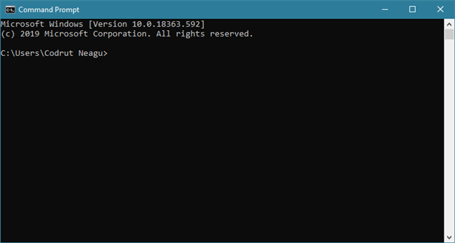 The Command Prompt from Windows 10