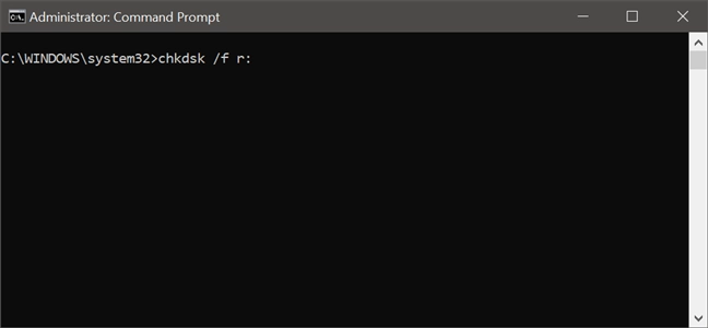 Using the chkdsk command to check a drive for errors