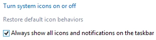 Notification Area, Customize, Windows 7, Windows 8