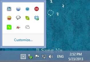 Notification Area, Customize, Windows 7, Windows 8