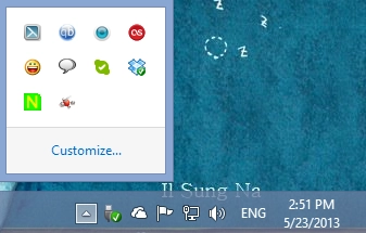 Notification Area, Customize, Windows 7, Windows 8