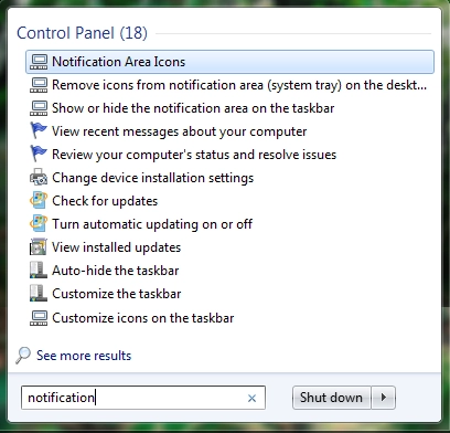 Notification Area, Customize, Windows 7, Windows 8
