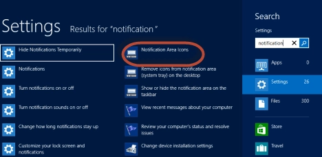 Notification Area, Customize, Windows 7, Windows 8