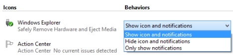 Notification Area, Customize, Windows 7, Windows 8