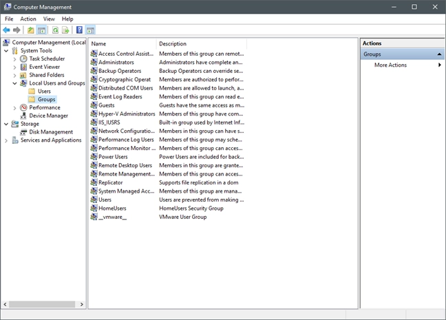 Computer Management, Windows