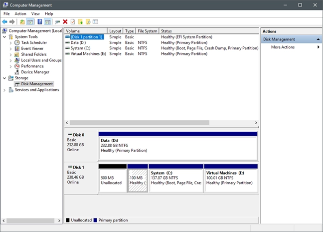 Computer Management, Windows