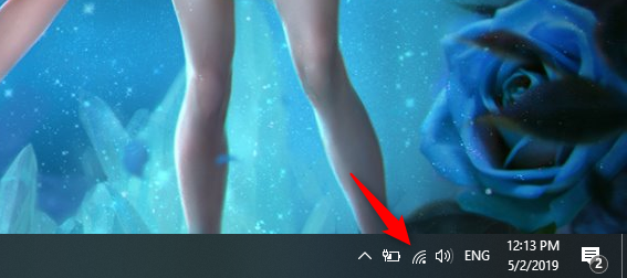 Windows 10 showing that it's connected to a WiFi network