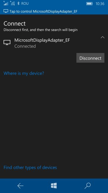 Windows 10 Mobile, Continuum, Microsoft Display Dock, wireless