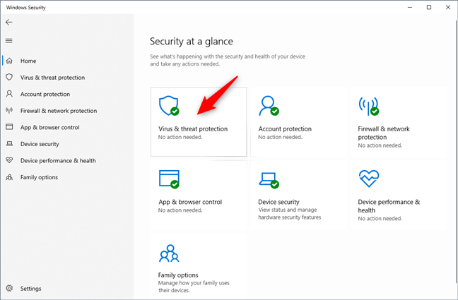 Virus &amp; threat protection in Windows Security