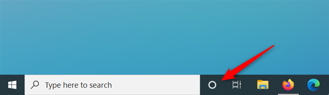 Cortana's button from the taskbar
