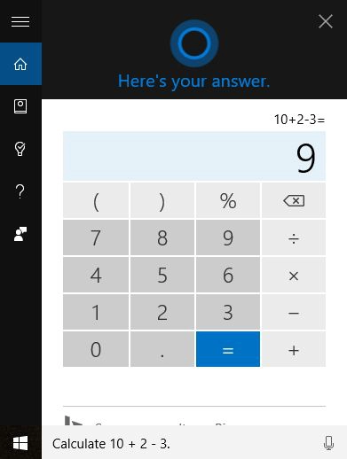 Cortana, calculator, math, problems, equations, solve, Windows 10, Windows 10 Mobile