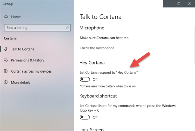 Windows 10, Cortana, setup