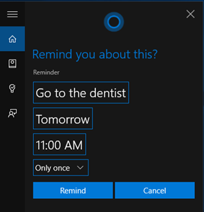 Cortana, Windows 10, interface, use, interact, can, do