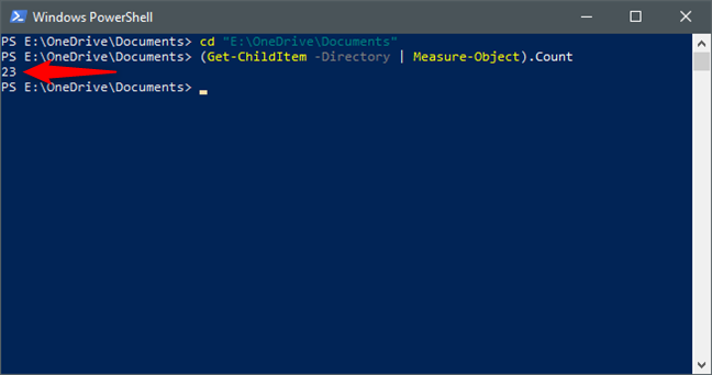 Using PowerShell to count the subfolders of a folder