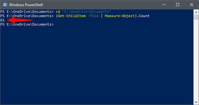 Using PowerShell to count the files in a folder
