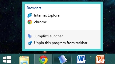 Jumplist Launcher, custom, jumplist, taksbar, Windows