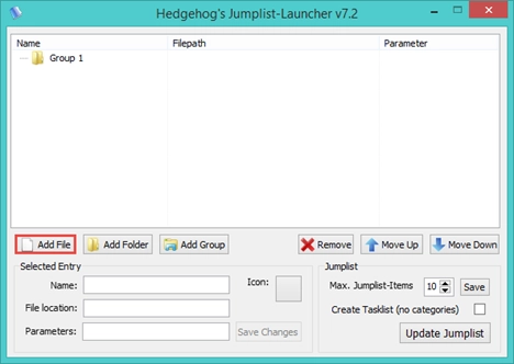 Jumplist Launcher, custom, jumplist, taksbar, Windows
