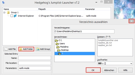 Jumplist Launcher, custom, jumplist, taksbar, Windows