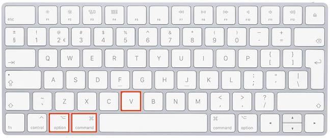 Press Option, Command and V to move files and folders you previously copied