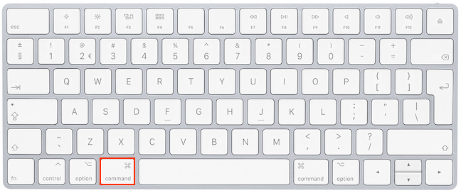 The Command key on a Mac keyboard
