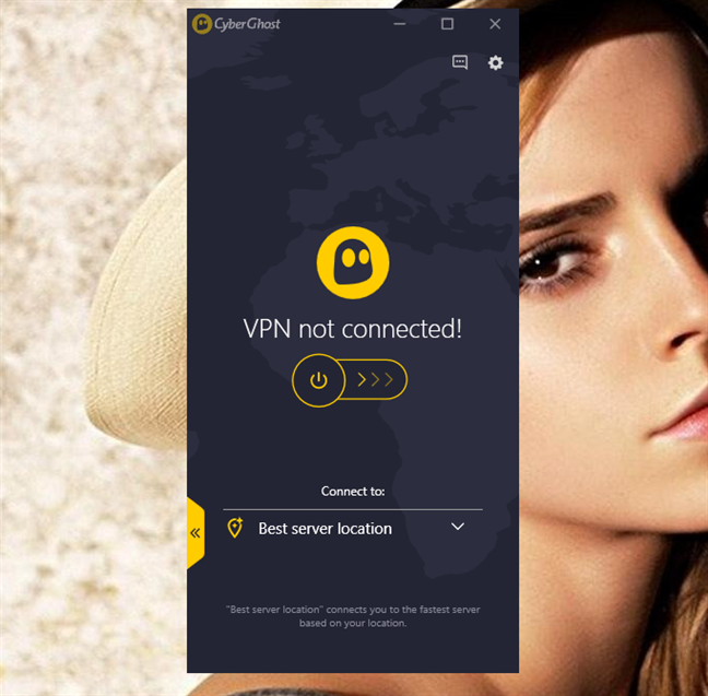 The CyberGhost VPN app for Windows