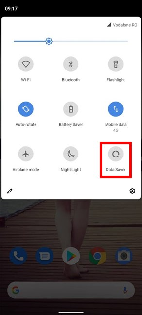 Enable Data Saver from Quick Settings