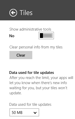Windows 8.1, data, tiles, updates, traffic