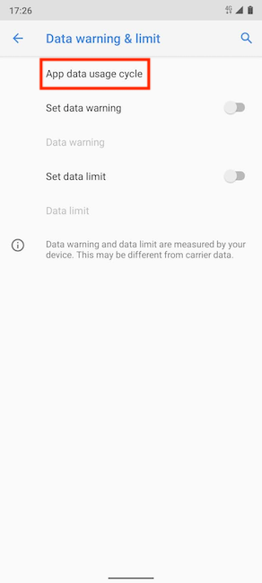 Tap to change the usage cycle