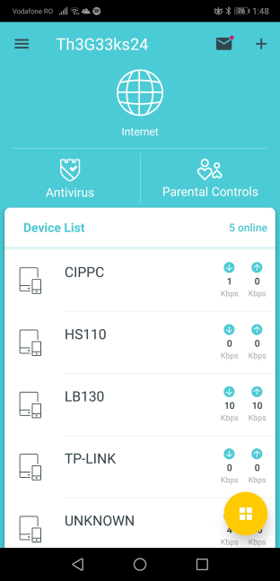 The home screen of the TP-Link Deco mobile app