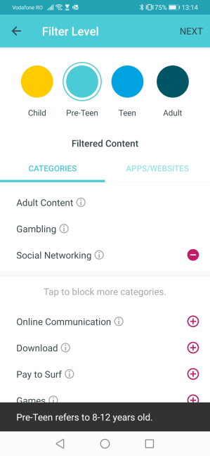 The Parental Controls in the Deco app