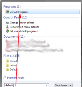 Windows 7, programs, defaults, file extensions, protocols, Default Programs