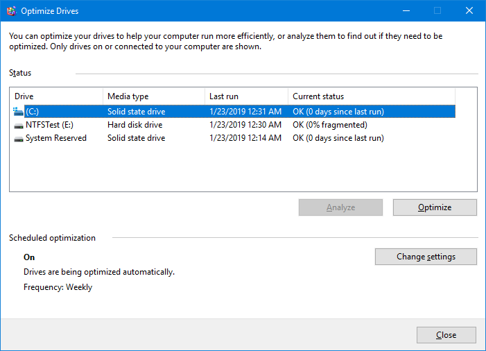 Select a solid state drive for optimization