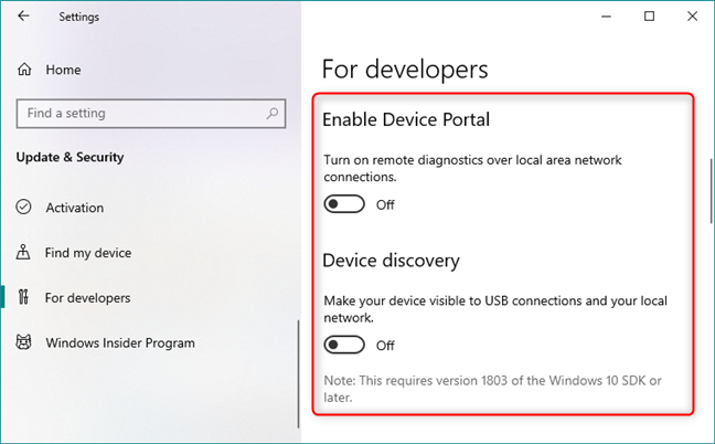 Device Portal and Device discovery