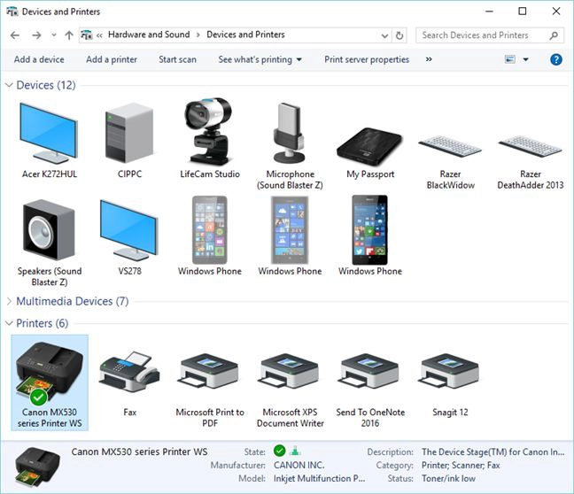 Devices and Printers, Control Panel, manage, configure, remove