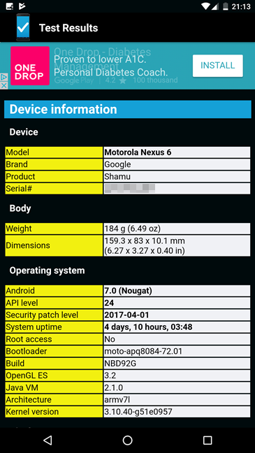 Android, diagnose, health, device, smartphone, tablet