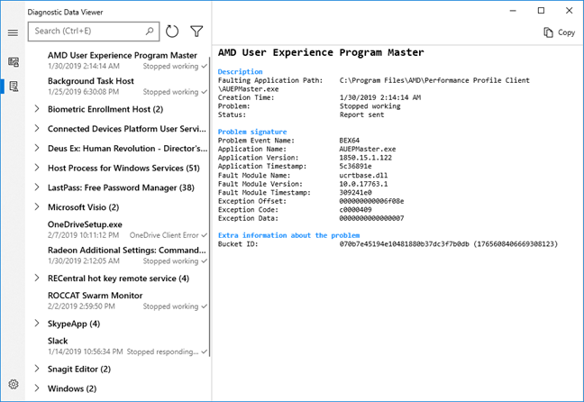 Diagnostic Data Viewer for Windows 10