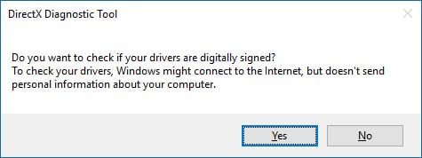 DirectX Diagnostic Tool, dxdiag, Windows