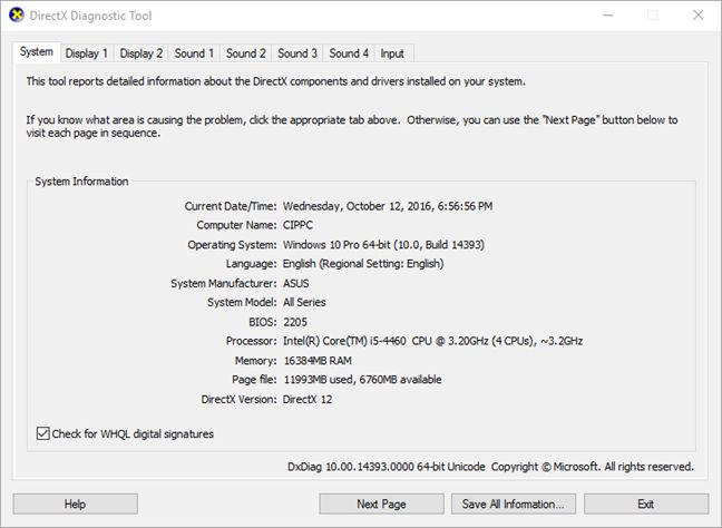 How to use DirectX Diagnostic Tool (DxDiag) for Troubleshooting