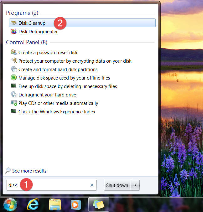 Disk Cleanup, Windows