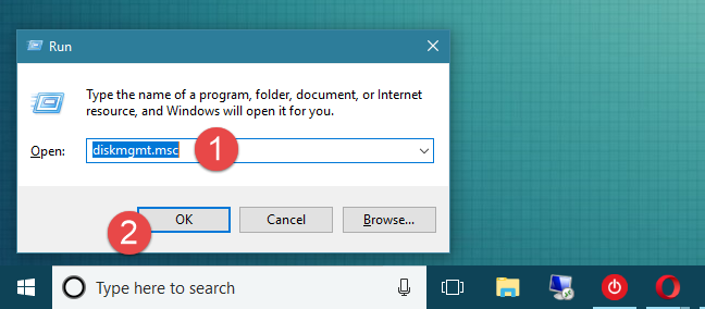 Disk Management, Windows, start