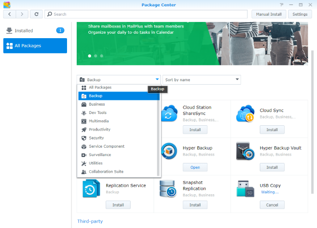 The Synology Package Center