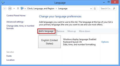 Windows 8 - Display Language