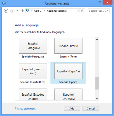 Windows 8 - Display Language