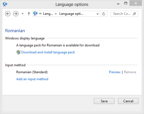 Windows 8 - Display Language