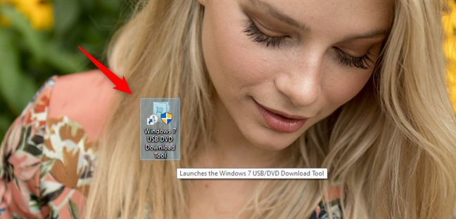 The shortcut of the Windows USB/DVD Download Tool