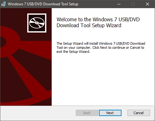 Installing the Windows USB/DVD Download Tool