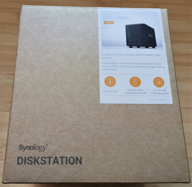 The packaging used for Synology DiskStation DS419slim