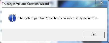 TrueCrypt - Permanently Decrypt Partition/Drive