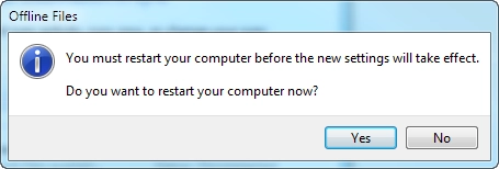 Disable Offline Files and the Sync Center in Windows 7
