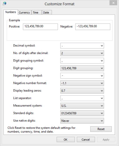 Dates, Times & Currency Settings, Windows 7, Windows 8